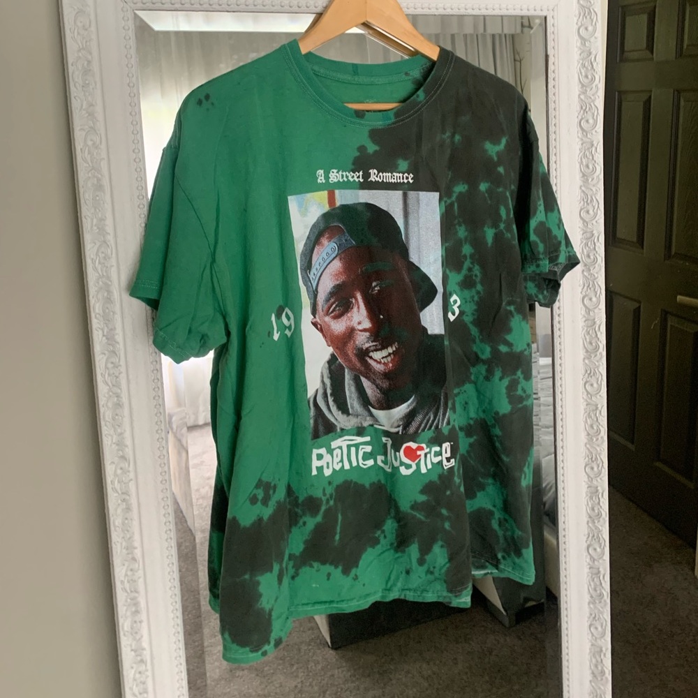 Tupac Retro Graphic Tee • Green • Poetic Justice • Large